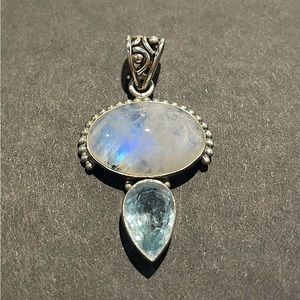 Moonstone & Aquamarine pendant ✨ chain not required